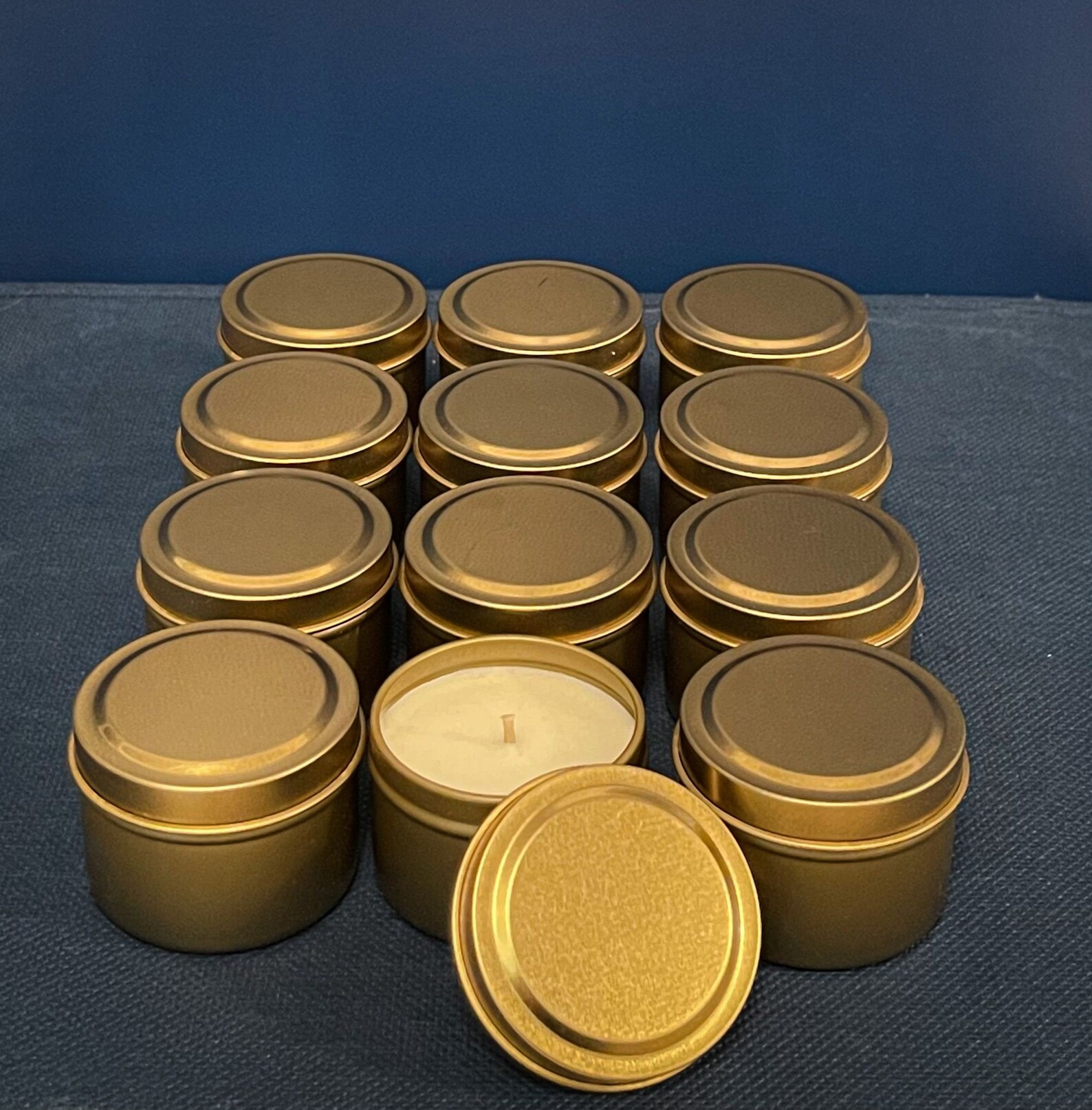 2OZ Candle GOLD TIN Soy Wax Bulk Resell/12 Pack Etsy