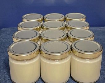 4OZ Bulk Candles Wholesale Gold lid No Label 12 pack Wholesale Luxury Salsa Jar Candles Vegan CandlebyUS