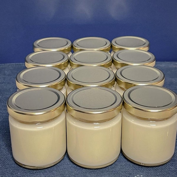 4OZ Bulk Candles Wholesale Gold lid No Label 12 pack Wholesale Luxury Salsa Jar Candles Vegan CandlebyUS