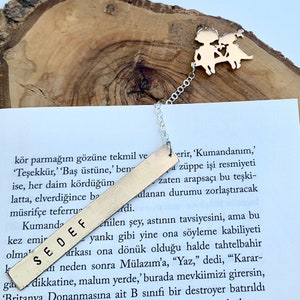 Personalized Handcrafted Sterling Silver Bookmark Children Charm Best Gift For Book Lovers Best Gift for Mothers Day Custom Handmade Gift
