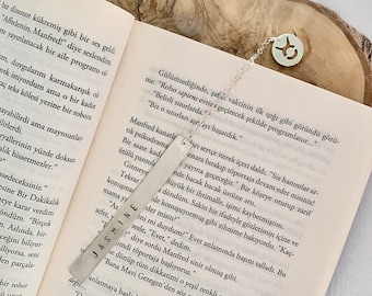 Personalized Handcrafted Sterling Silver Bookmark Zodiac Symbols  Charm Best Gift For Book Lovers Custom Handmade Gift