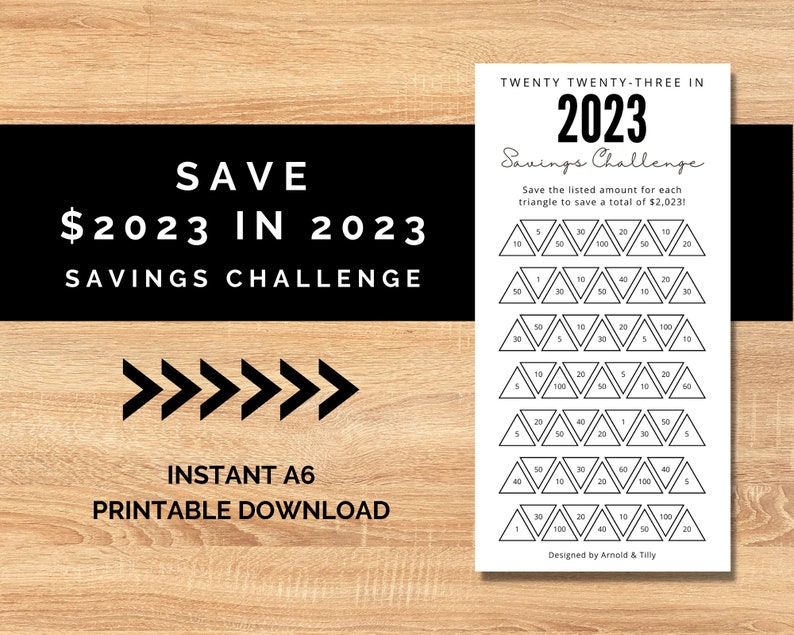 Save 2023 In 2023 Savings Challenge A6 Printable PDF Etsy Sweden