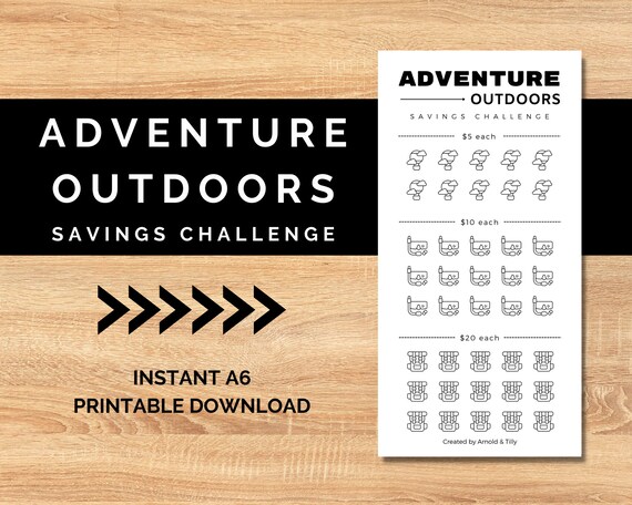 The Adventure Challenge Pdf Buy Outdoor Adventures Savings Challenge A6 Printable PDF Online in India - Etsy