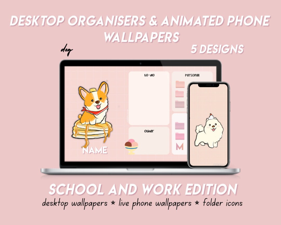 Pink Dog Desktop Wallpaper Organizer Live Wallpaper 2023 - Etsy Pink Dog Desktop Wallpaper Organizer Live Wallpaper 2023 - Etsy