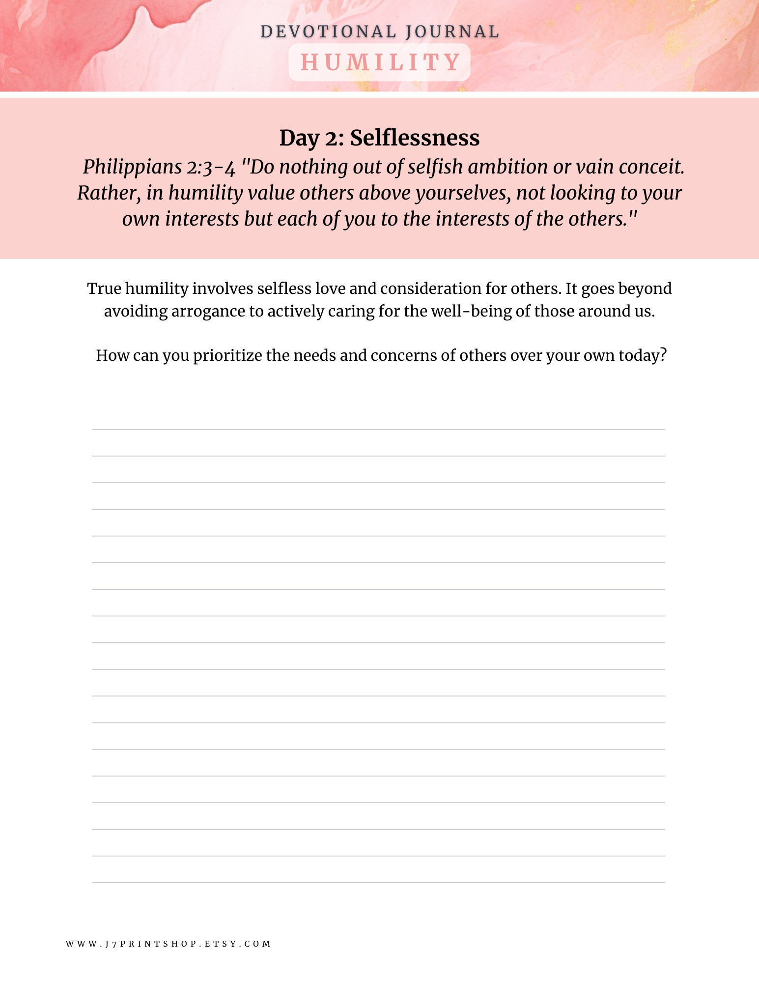 Practicing Humility Fillable Daily Devotional Journal 21 Day Bible