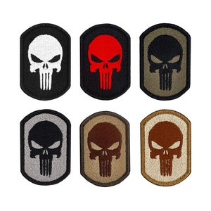 Toppa tattica Punisher Skull / Distintivo morale ricamato / Toppa per borsa Molle / Made in USA