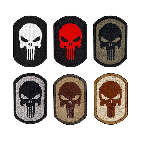 Punisher Skull Tactical Patch | Embroidered Morale Badge | Molle Bag Patch | Made in the USA