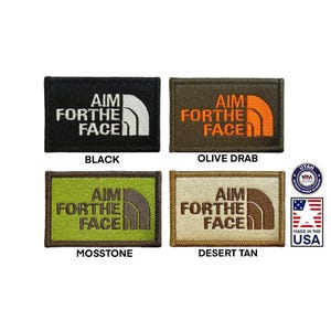 Aim for the Face Gestickter Moral Patch - Hakenverschluss 2x3 - Made in USA