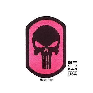 Pink Punisher Tactical Patch, Embroidered Morale Patch, 2X3 Hook and Loop, Gift for her.