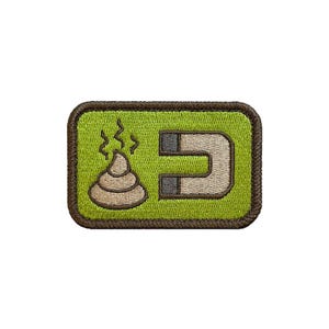 Sh * t Magnet Moral Patch - 2X3 gestickt - Haken auf der Rückseite - Lustiger taktischer Aufnäher - Moosstein - Hergestellt in den USA