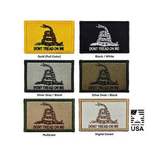 Parche táctico de la bandera de Gadsden / Insignia de moral "No me pisen" / Fabricado en EE. UU.