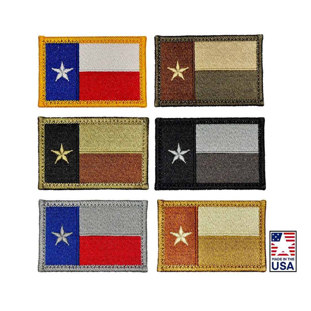 Texas State Flag Tactical Patch Hook and Loop Morale Badge Made in USA ...