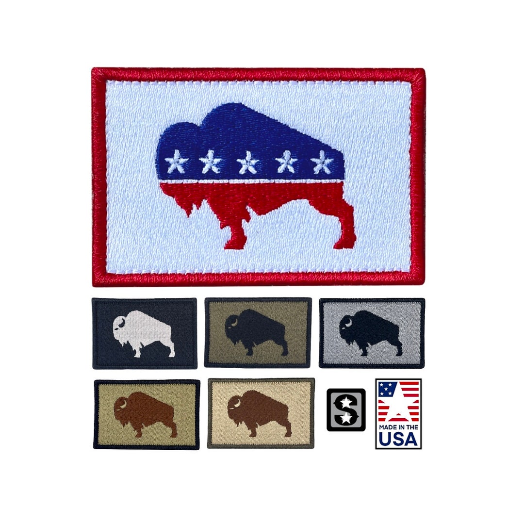 thumbnail image 2 of American Bison Morale Patch – Embroidered Buffalo Hook & Loop Tactical Patch (Made In USA) 2 of 4