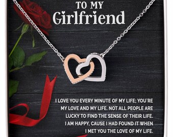 To My Girlfriend | Interlocking Hearts Necklace | Birthdays, Anniversary | Graduation | Any Gift