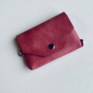 Tarjetero de Piel Mini Estuche Para Tarjetas Tarjetas de Visita Para Hombre Para Mujer Unisex Piel Natural Rosa