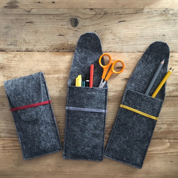 Felt pen case | Tool case | Hand-made pen case | Pen organiser | Tool organiser | Pen sleeve | Pencil pouch | Eco gift |