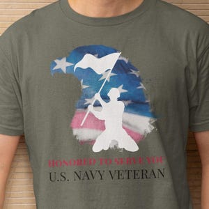 U.S. Navy Veteran T-Shirt: Patriotic American Flag Design