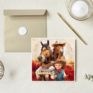 Printable Cowboy Birthday Card Boy Birthday Card to Print Birthday Greeting Card for Boy ...