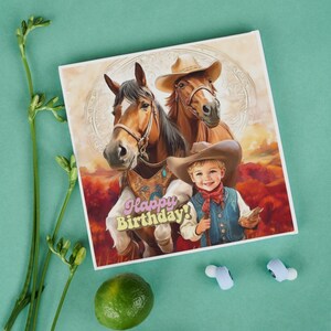 Printable Cowboy Birthday Card Boy Birthday Card to Print Birthday Greeting Card for Boy ...