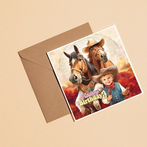 Printable Cowboy Birthday Card Boy Birthday Card to Print Birthday ...