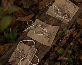Bone Necklace with Witches' Herbs – Handmade Spiritual & Boho Jewelry