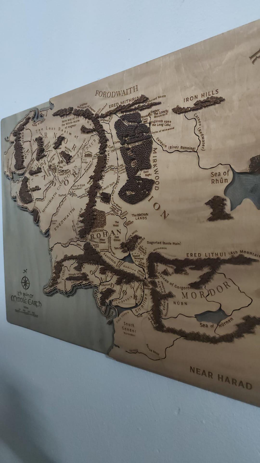 The Lord of the Rings Middle Earth Map Wooden Laser Cut Project 4 ...