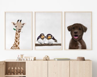 Set of 3 animals with free choice of motif as FineArt print