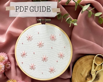 PDF Embroidery Guide | Step by step embroidery pattern | Floral embroidery pattern | Beginner embroidery | Digital Download