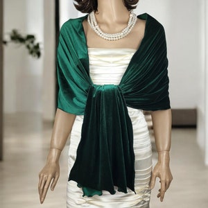 Emerald Green Velvet Shawl: Occasion Wedding Evening Wrap