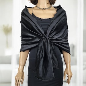 Black velvet evening wrap discount