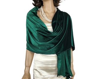 Velvet emerald green occassion Shawl, Velvet green evening wrap, velvet wedding shawl, Warm Winter Shawl Wrap,