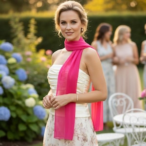 Magenta Chiffon Bridesmaid Dress - Etsy