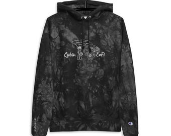 Lofi Aesthetic Tie Dye Hoodie, Mushroom Streetwear Sweatshirt, Chillhop Music Lover Pullover, Goblincore Alt Clothing, Unisex Heavyweight
