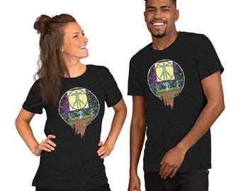 Sacred Geometry T-Shirt, Visionary Art Graphic Tee, Trippy Mushroom Shirt, Psychedelic Festival Clothing, Spiritual Unisex Tee
