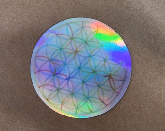 Holographic Flower Of Life Sticker