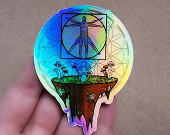 Vitruvian Man Holographic Stricker