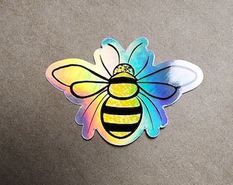Holographic Bee Sticker ( Save the bees )
