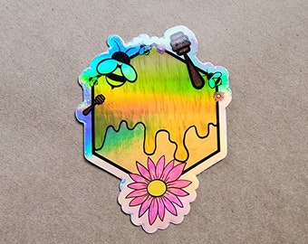 Honey Comb Holographic Sticker