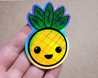 Holographic Kawaii Pineapple Sticker