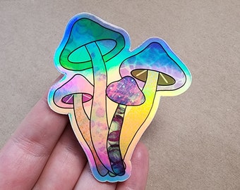 holographic Mushroom Sticker