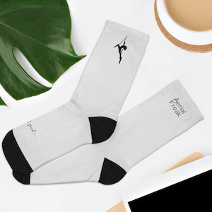 Aerial Silks inspired White Crew Socks