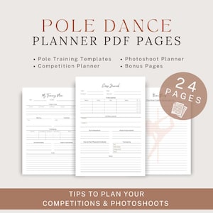 Printable Pole Dance Planner – Fitness Goal Tracker & Training Journal PDF