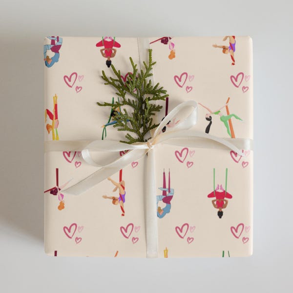 Aerial Silks Gift Wrapping Paper, Aerialist Shapes