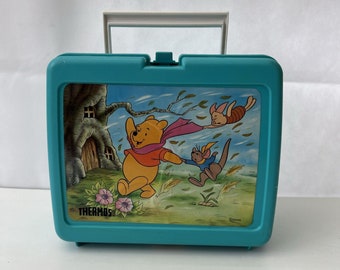 Vintage Thermos Winnie the Pooh Lunch Box Disney Blue