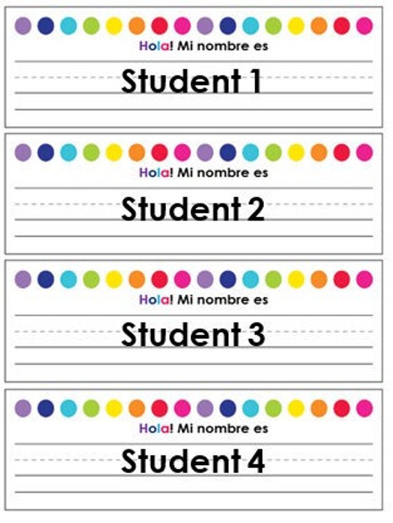 Rainbow Name Plate in Spanish Etsy