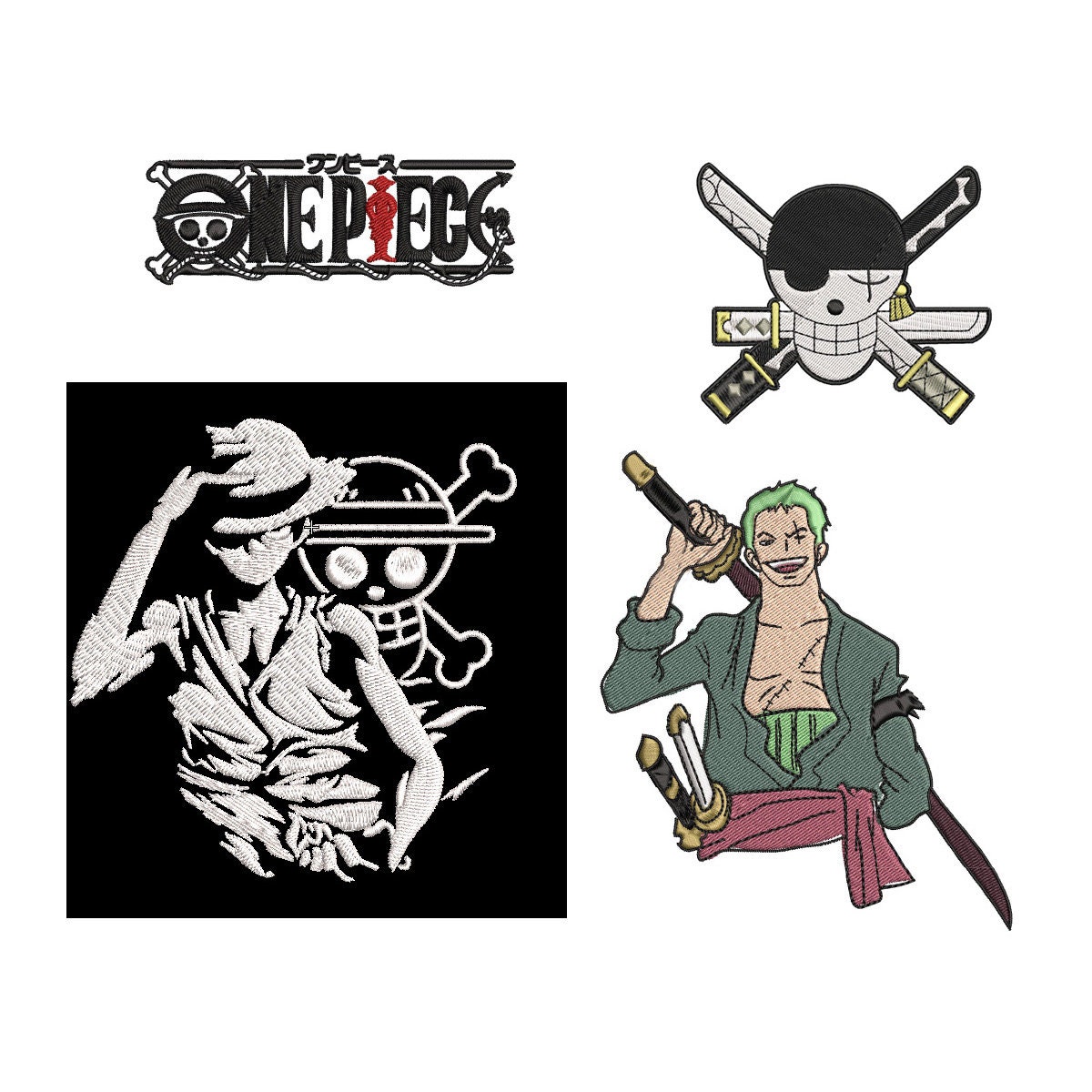 One Piece lron on Patches, Morale Velcro Patches for Clothing Jeans Jackets  Backpack Repair, Aesthetic Luffy Iron on Decals Embroidery Cloth（1 Set）