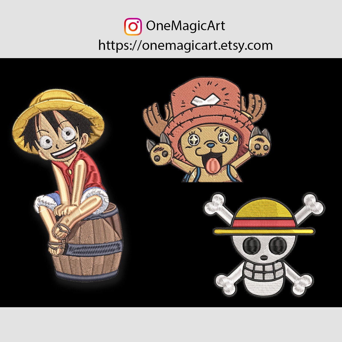 One Piece Embroidered Handmade The Straw Hat Pirates Sew-on/Iron-on/Velcro  Patch