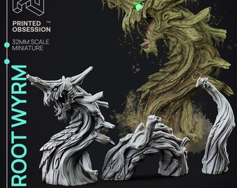 Root Wyrm | Feywild Vs Shadowfell | 32mm Scale | Printed Obsession | 3D printed miniature