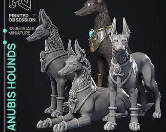 Anubis Hounds | Court of Anubis | 32mm Scale | Printed Obsession | 3D printed miniature