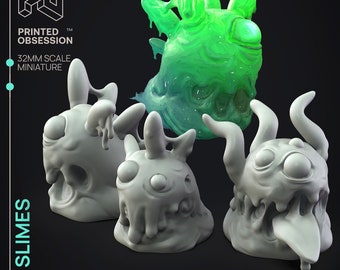Slime Creatures Resina Gris / La Reina Gelatinosa / Escala 32 mm / Obsesión Impresa / Miniatura impresa en 3D